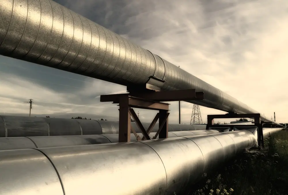 Pipeline experts inspecting materials